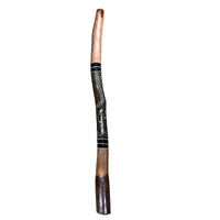 Green - Kangaroo Eucalyptus (Grey Box) Handpainted Didgeridoo (1.25m) - Bark Base 