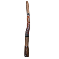 Red/Orange - Lizard Eucalyptus (Grey Box) Handpainted Didgeridoo (1.22m) - Bark Base