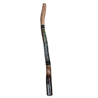 Green - Lizard Eucalyptus (Grey Box) Handpainted Didgeridoo (1.25m) - Bark Base