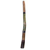 Green/Pink - Lizard Eucalyptus (Grey Box) Handpainted Didgeridoo (1.30m) - Bark Base
