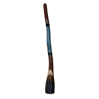 Eucalyptus (Ironbark) Handpainted Didgeridoo (1.35m) - Emu (Blue/Greens)