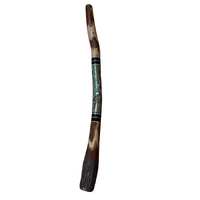 Eucalyptus (Ironbark) Handpainted Didgeridoo with Flared end (1.38m) - Emu (Blue/Green/Red)