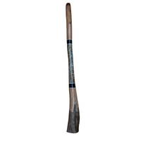Eucalyptus (Ironbark) Handpainted Didgeridoo (1.46m) - Bell with Kangaroo (Blue/Browns)