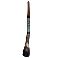 Eucalyptus (Ironbark) Handpainted Didgeridoo (1.28m) - Flared End with Lizard (Greens)