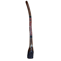 Eucalyptus (Ironbark) Handpainted Didgeridoo (1.30m) - Flared End with Emu (Red/Pink)