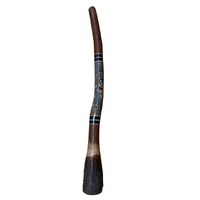 Eucalyptus (Ironbark) Handpainted Didgeridoo (1.31m) - Flared End with Emu (Green)