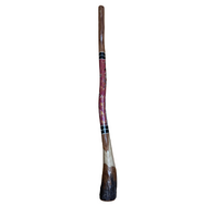 Eucalyptus (Ironbark) Handpainted Didgeridoo (1.37m) - Flared End with Kangaroo (Red/Pink)