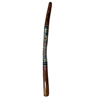 Eucalyptus (Ironbark) Handpainted Didgeridoo (1.38m) - Kangaroo (Browns/Greens)