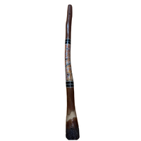 Eucalyptus (Boxwood) handpainted Didgeridoo (1.26M) Kangaroo (Orange)