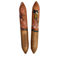 Aboriginal Handmade Handpainted Music/Clapping Sticks [Spotted Gum] (25cm)
