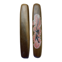 Aboriginal Handmade Handpainted Brigalow Flat Music/Clapping Sticks (30cm)