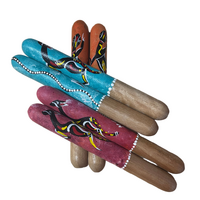 Aboriginal Handmade Handpainted (Spotted Gum) Music/Clapping Sticks (25cm)