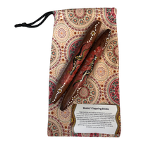 KIDS handpainted Music Sticks [18cm] - PINK Kangaroo + POUCH - Skeenarang Booma