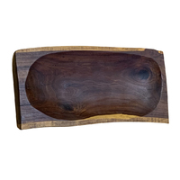 Handmade Aboriginal Mulga Timber Bowl (Flat Cut) ( 43cm x 22cm)