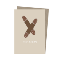 Paperbark Prints Aboriginal Art Gift Card - Happy Birthday Clap Sticks