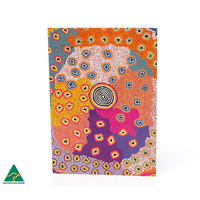 Warlukurlangu Aboriginal Art Giftcard - Green Budgerigar Dreaming