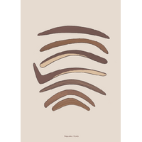 Paperbark Prints Ready-to-Frame A4 Print - Boomerangs (Cream)