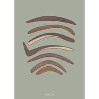 Paperbark Prints Ready-to-Frame A4 Print - Boomerangs (Green)