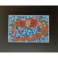 Murra Wolka Ready-to-Frame Aboriginal Art Print (25cm x 21cm) - Crocodile