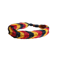 Aboriginal Wristband - 3 Colour Braided (Waxed Thread)