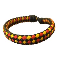 Aboriginal Plaited Leather Adjustable Wristband