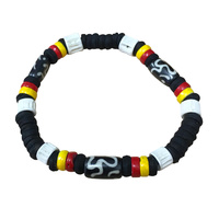 Aboriginal Stretch Wristband - Black Bead (4 Colour)