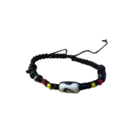 Aboriginal Painted Bead Adjustable Braided Wristband - 3 Colour 