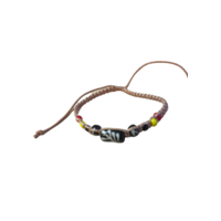 Aboriginal Waxed Painted Bead Bone Adjustable Wristband