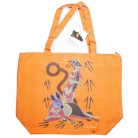 David Hudson Aboriginal Art Canvas Beach Bag (38x50x15cm) - Kangaroos