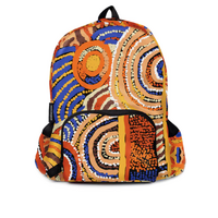 Papulankutja Artists Aboriginal Art Fold Up Backpack - Mulga Country
