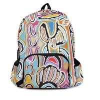 Warlukurlangu Aboriginal Art Fold Up Backpack - Mina Mina Dreaming