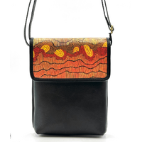 Better World Arts Printed Leather Sling/Shouder Bag (17 X 21cm) - Sandhills