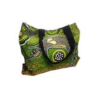 Bunabiri Aboriginal Art Canvas Bag - Crocodile Dreaming