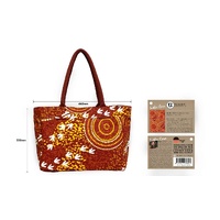 Dry Season Canvas Shopper/Midi Tote Bag - Bunabiri Aboriginal Art 