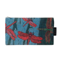 Sheryl J Burchill Aboriginal Art Cotton Zip Bag - Dragon Fly (Rainforest)