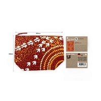 Bunabiri Aboriginal Art 1 Zip Large Cosmetic Bag (305mm x 210mm) - Dry Season