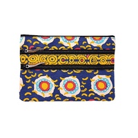 Jijaka Aboriginal Dot Art 3 Zip Cosmetic Purse - Desert Sun