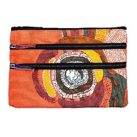 Jijaka Aboriginal Dot Art 3 Zip Cosmetic Purse - River Place