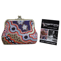 Hogarth Aboriginal Arts Metal Clasp Ladies Coin Purse - Brolga Dreaming