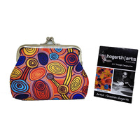 Hogarth Aboriginal Arts Metal Clasp Ladies Coin Purse - Skipping Stones