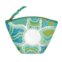 Nanda Girl Aboriginal Art Leather Coin Purse [12cm x 8cm] - Spring in the Murchison