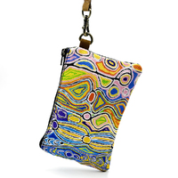 Better World Aboriginal Art Cotton/Canvas Digital Pouch (20cm x 12cm) - Mina Mina Dreaming