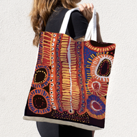 Two Dogs Dreaming - Better World Aboriginal Art Digital Print Cotton Folding Shopping Bag