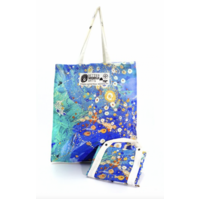 Better World Aboriginal Art Digital Print Cotton Folding Shopping Bag - Janganpa Jukurrpa
