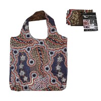 Hogarth Aboriginal Art Nylon Folding Shopping Bag - Brolga Dreaming 