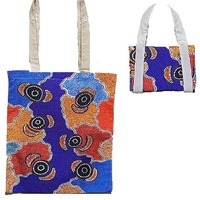 Hogarth Aboriginal Art Fold-Up Cotton Tote Bag - Riverside Dreaming