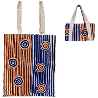 Hogarth Aboriginal Art Fold-Up Cotton Tote Bag - Scar Trees