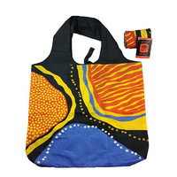 Jijaka Aboriginal Art Folding Nylon Shopping Bag - Billabong Place