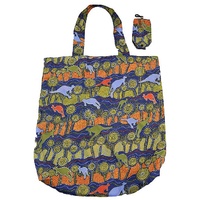Jijaka Aboriginal Art Folding Nylon Shopping Bag - Kangaroo Journey
