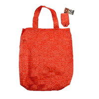 Yijan Aboriginal Art Folding Nylon Shopping Bag - Women&#39;s Ceremonial Place (Orange)